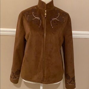 St. John faux suede jacket. NEW CONDITION